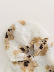 Plush Bear Graphic Hoodie Baby Toddler Jumpsuit