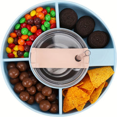 Solid Single Four Grids Snack Bowl For Tumbler With Handle