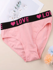 6pcs Letter Print Briefs Comfy & Stretchy Intimates Panties Women's Underwear