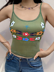 Floral Print Cami Top Summer Sleeveless Women's Clothing