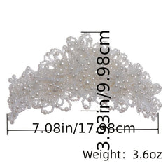 Pearl Crown Princess Wedding Bridal Tiara Headwear