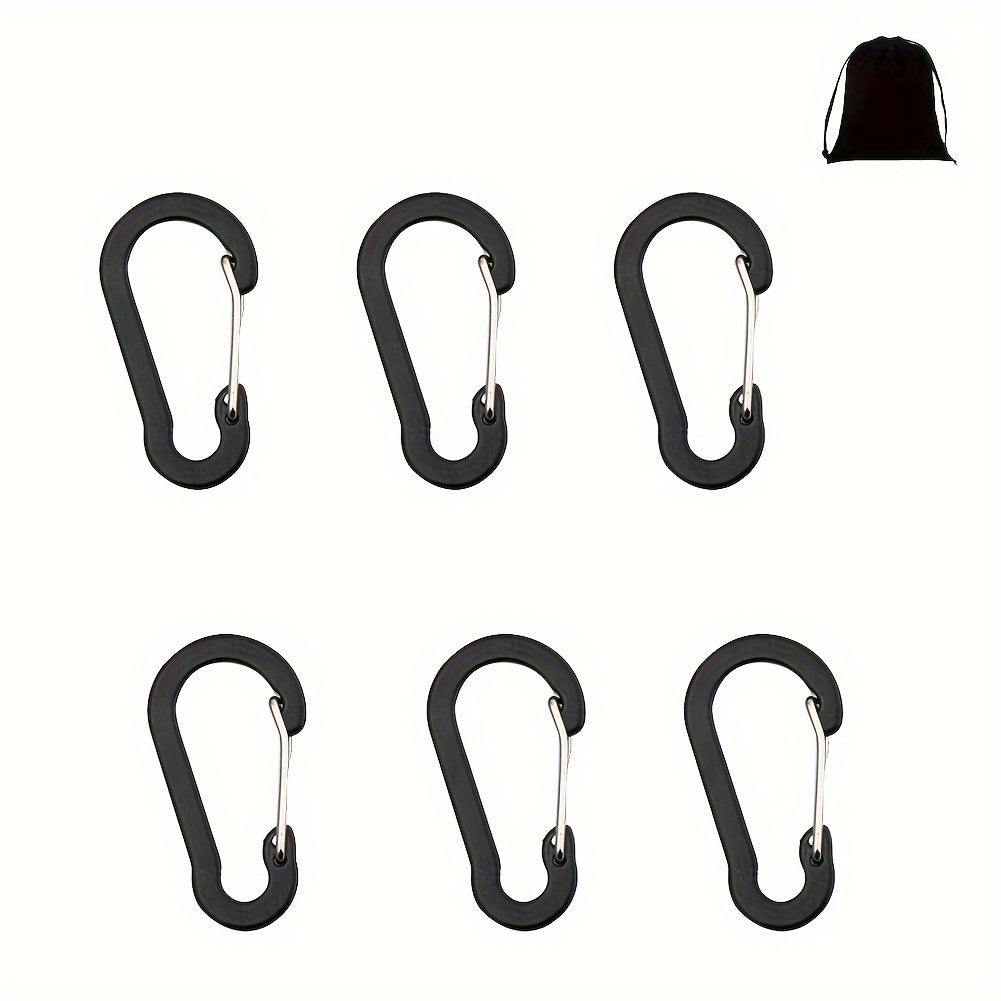 6pcs Metal Carabiner Aluminum Alloy Survival Buckle for Camping Hiking