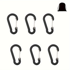 6pcs Metal Carabiner Aluminum Alloy Survival Buckle for Camping Hiking