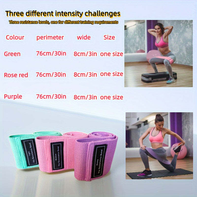 3pcs Yoga Resistance Ropes Set Non slip Stretching Bands Hip Lifting Training