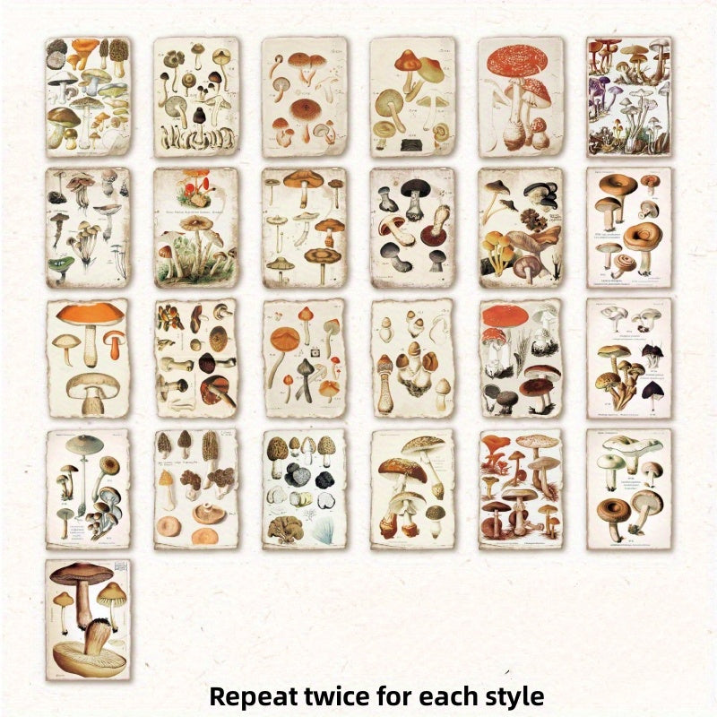 50pcs Memoir Series Retro Plant Journal Decoration Paper Old Book