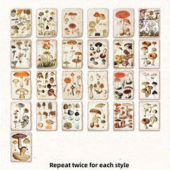 50pcs Memoir Series Retro Plant Journal Decoration Paper Old Book