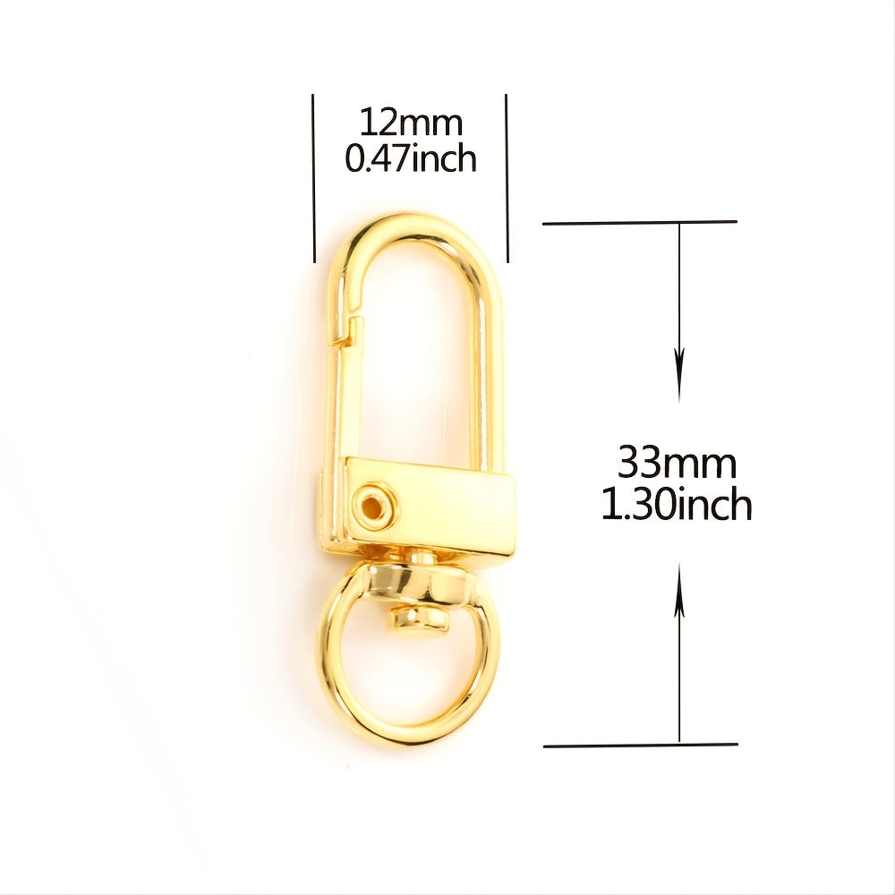 10pcs 12x33mm Metal Dog Clasp Hooks for Keychain DIY Jewelry Findings