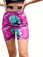 Tie Dye Slim Biker Shorts for Women