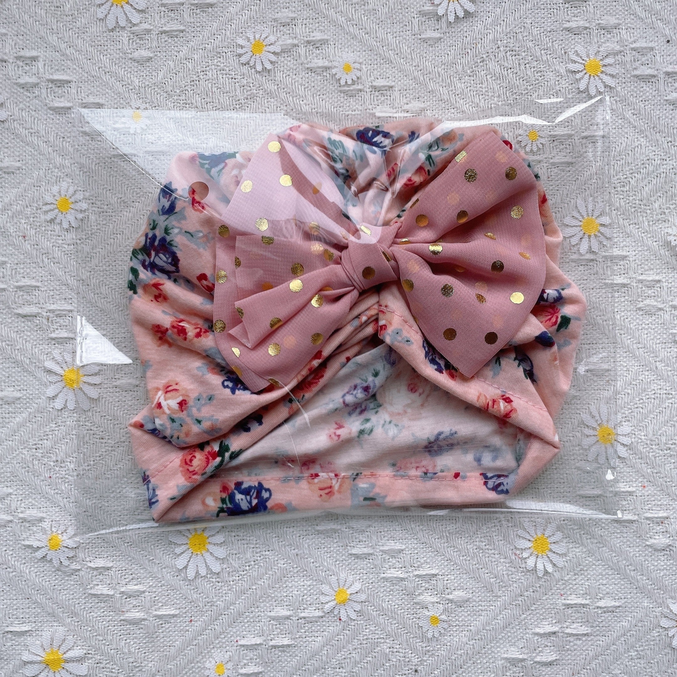 Breathable Floral Baby Hat with Sequin - 8pcs