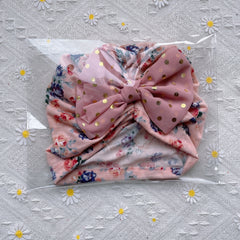 Breathable Floral Baby Hat with Sequin - 8pcs