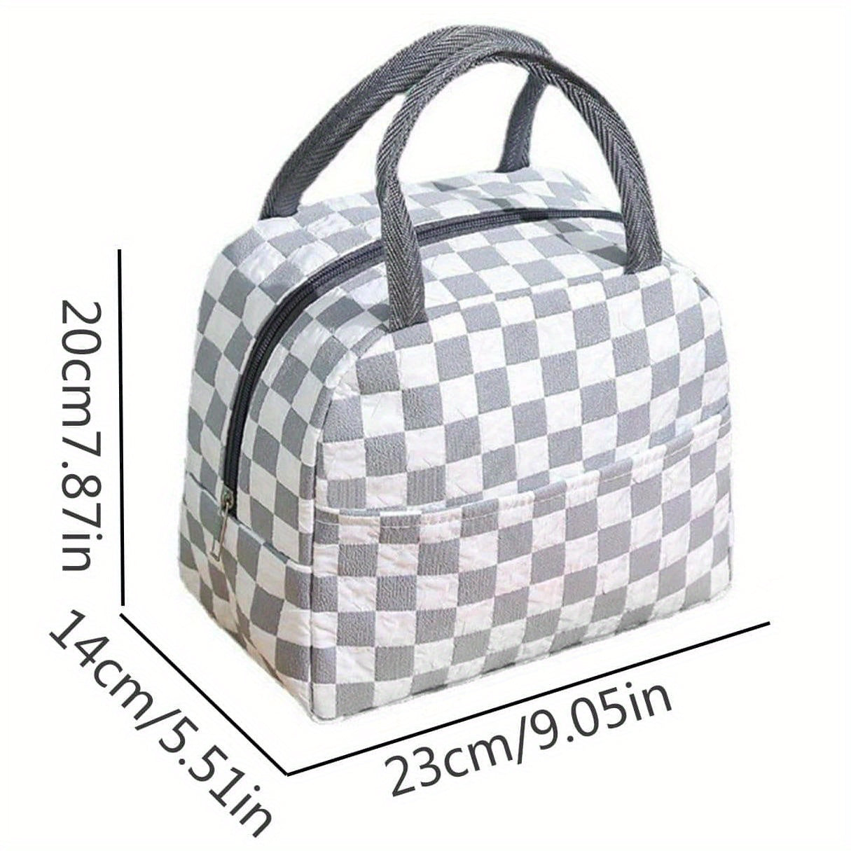 Checkerboard Insulated Lunch Bag - Reusable Aluminum Foil Lunch Box