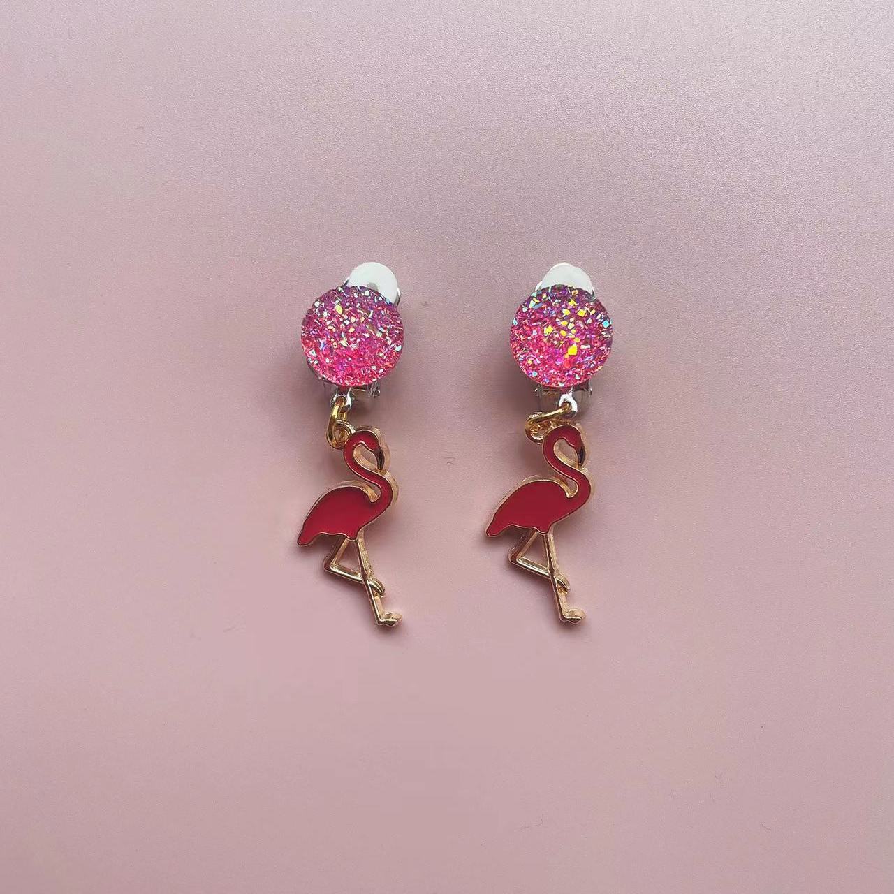 Girls Sequin Cartoon Balloon Rainbow Ear Clips Jewelry Gift For Girls Birthday