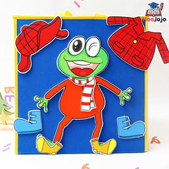 13pcs Large Size Froggy Gets Dressed Felt Storybook Set