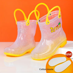 Girl's Rain Boots Comfy Non Slip Waterproof Casual Shoes