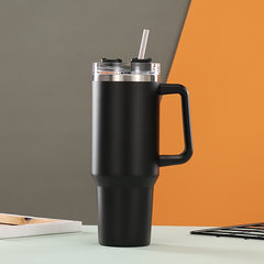 30oz Stainless Steel Vacuum Cup With Handle & Straw