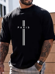 Paris Print Men's Graphic Crew Neck T shirt