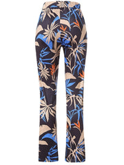 Boho Floral Print Loose Straight Pants High Waist Casual Pants