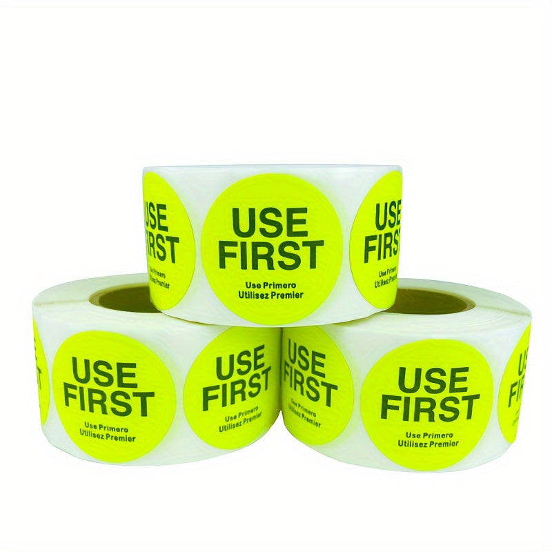 500pcs 3 Use First Inventory Control Labels Permanent Adhesive