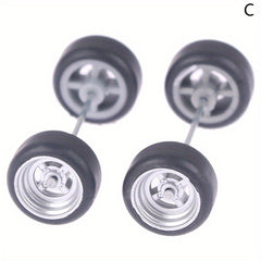 1/64 Toy Car Model Modified Wheels Rubber Tires