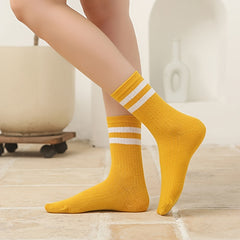 10 Pairs Striped Crew Socks Women's Stockings & Hosiery