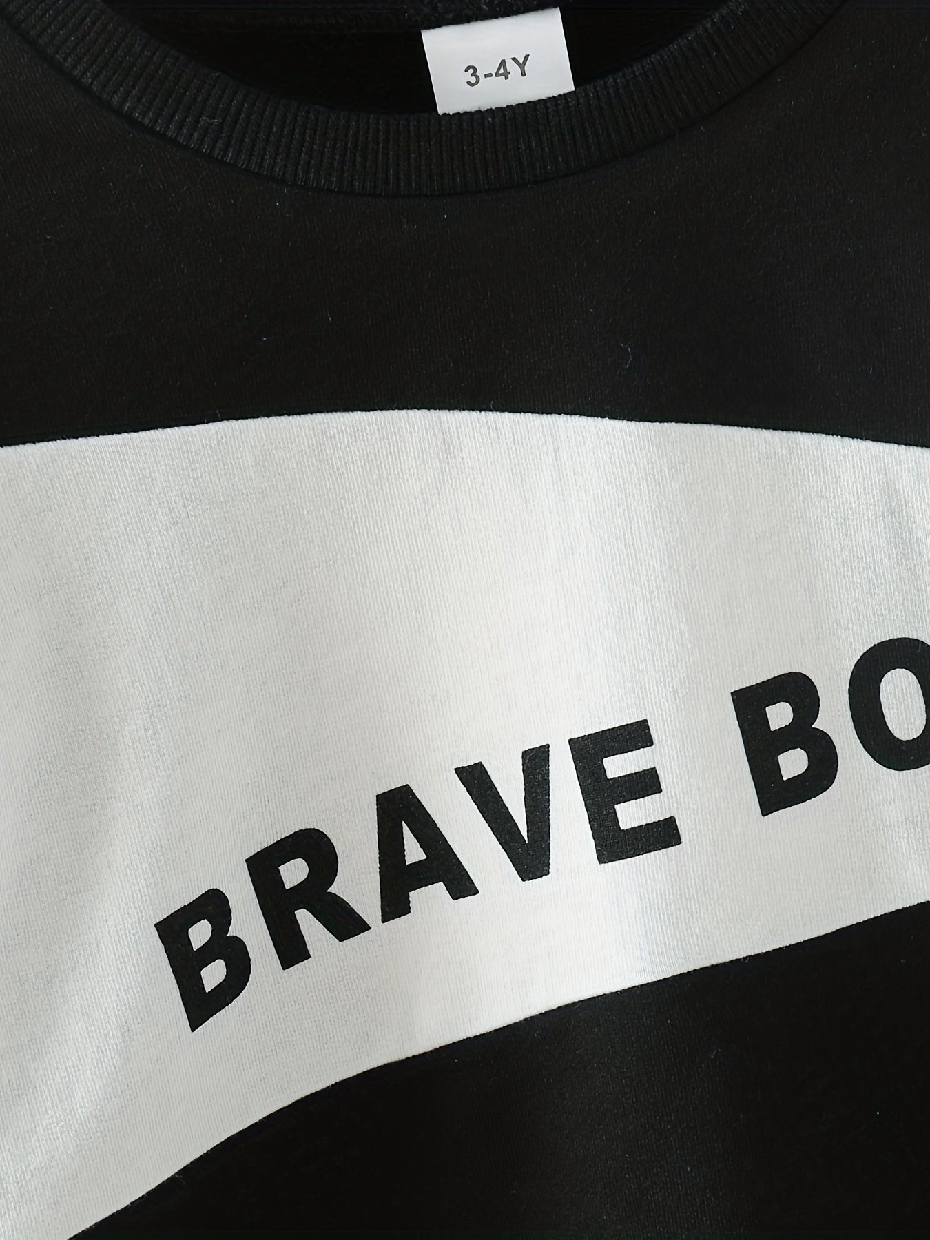 Baby Boys Pullover Sweatshirt BRAVE BOY Letter Print Casual Long Sleeve