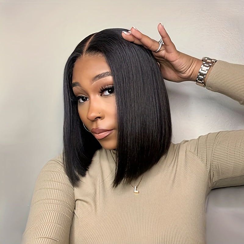 Glueless Straight Bob Wig Human Hair HD 4x4 Lace Closure Wigs