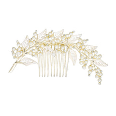 Bride Faux Pearl Crystal Hair Comb Wedding Hair Accessory