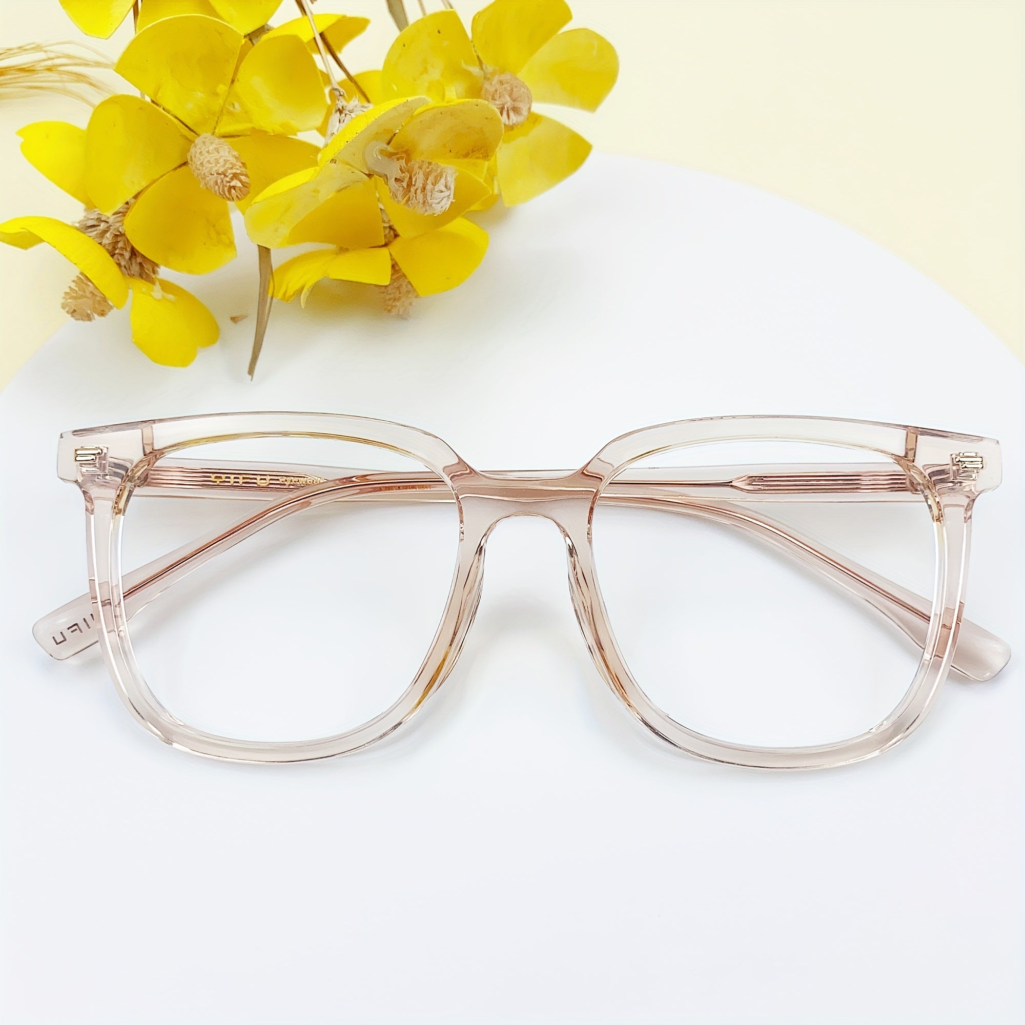 Oversized Square Frame Light-Blocking Glasses