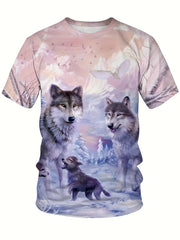 Men's 3D Dog Print T shirt Casual Comfy Crew Neck Tee