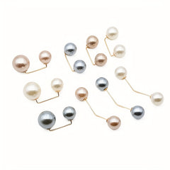 Faux Pearl Brooches Casual Sweater Cardigan Clips Waist Safety Pins