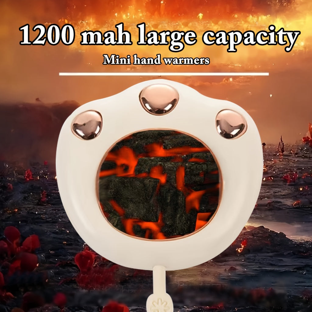 Portable Mini Cat Paw Hand Warmer USB Rechargeable 1200mAh Capacity