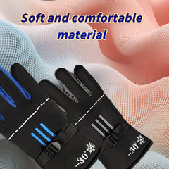 Winter Fleece Lined Warm Gloves - Anti Slip Touch Screen Thermal Gloves