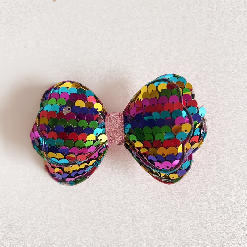 Sequins Children's Bow Duckbill Clip Hairpin Hair Accessories
