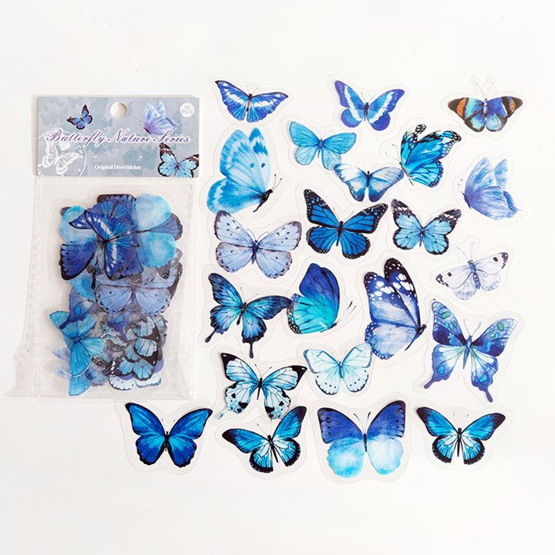 40pcs Butterfly Pocket DIY Decorative Sticker Pack Butterfly Nature Series