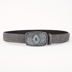 Retro Style High Embossed Big Eye Pattern Buckle Men's Belt