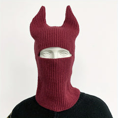 Balaclava Horn Ski Mask Unisex Hip Hop Beanie Knitted Elastic Headgear