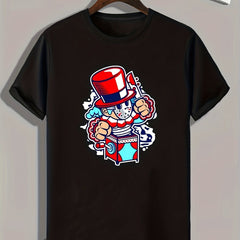 Magic Box Pattern Print Men's Comfy Sports T shirt Graphic Tee