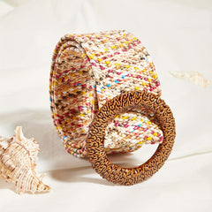 Straw Woven Belt Beach Elastic Pants Belt Bohemian Style
