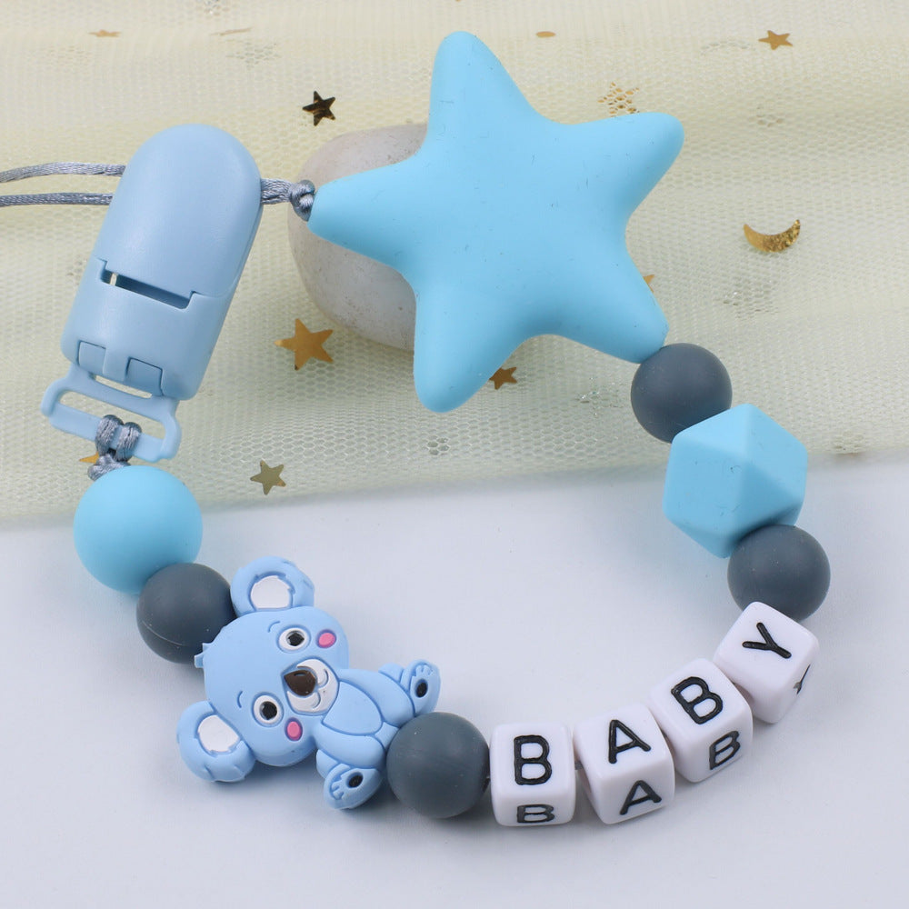 Silicone Pentagram Pacifier Chain Anti-drop Strap