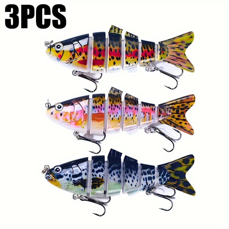 3pcs 6 segment Fishing Lure Jointed Bionic Bait