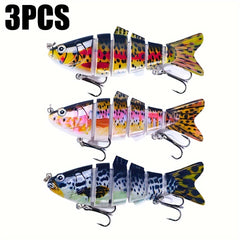 3pcs 6 segment Fishing Lure Jointed Bionic Bait