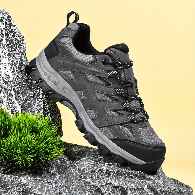 Men's Mesh Lace Up Hiking Sneakers Non Slip Outdoor Shoes