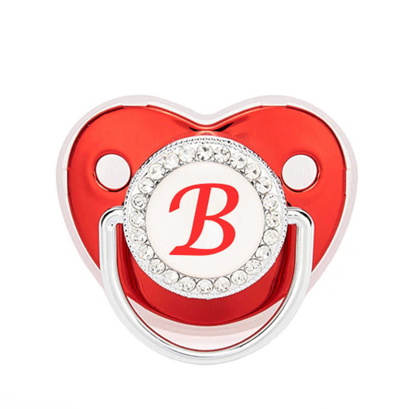 Arrival Pacifier Metallic Red Baby Rhinestone Comfortable Playing Mouth