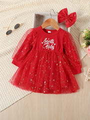 Toddler Baby Girl Christmas Xmas Mesh Dress Holiday Party Dress