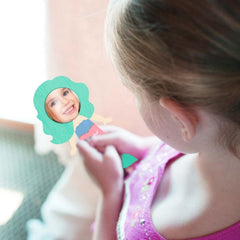 12 Mermaid Craft Birthday Wooden Hand Mirrors for Guests
