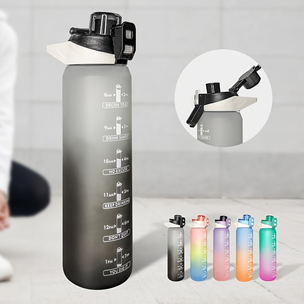 32oz Leakproof Tritran BPA Water Bottle with Time Marker