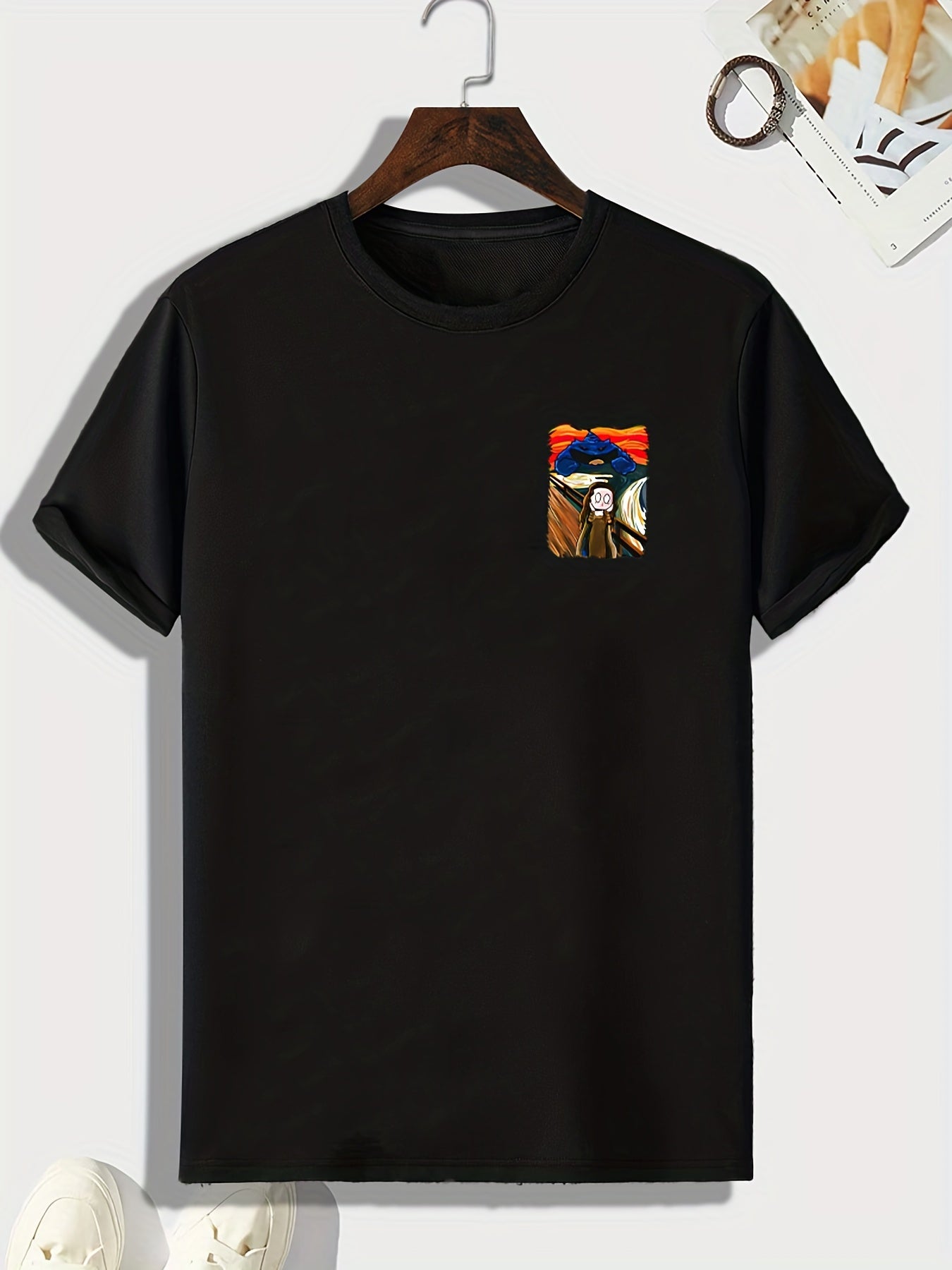 Men's Pattern Print Sports T-Shirt for Fitness Activities