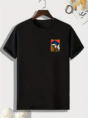 Men's Pattern Print Sports T-Shirt for Fitness Activities