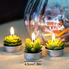 6pcs Cactus Tea Candles for Home Decor, Party, Wedding, Home Decoration