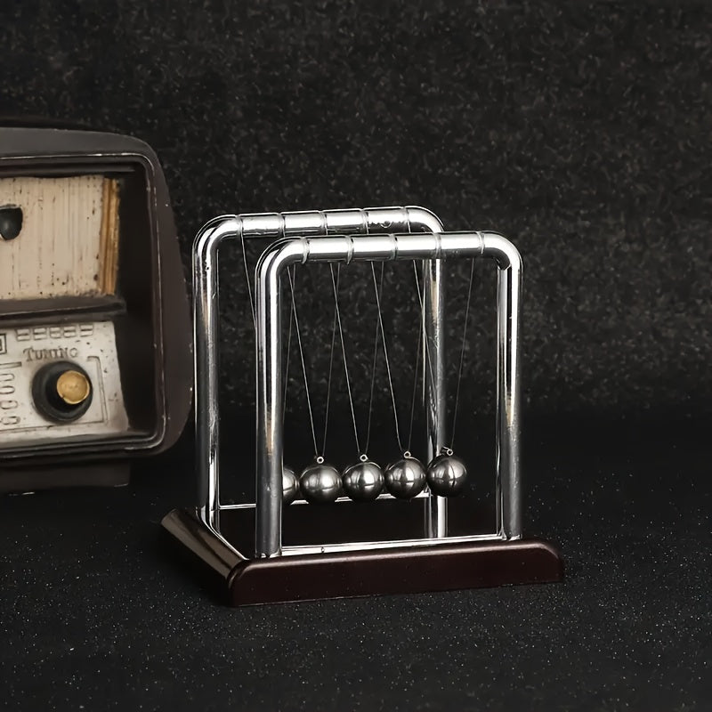 Newton's Cradle Portable Science Toy PP Material 5 Metal Balls